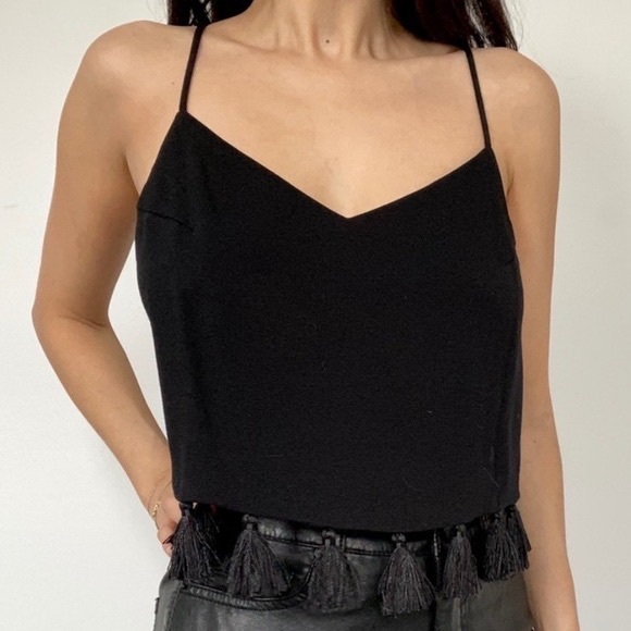 Club Monaco | Cropped Tassel Camisole — Black | XS - Picture 3 of 11